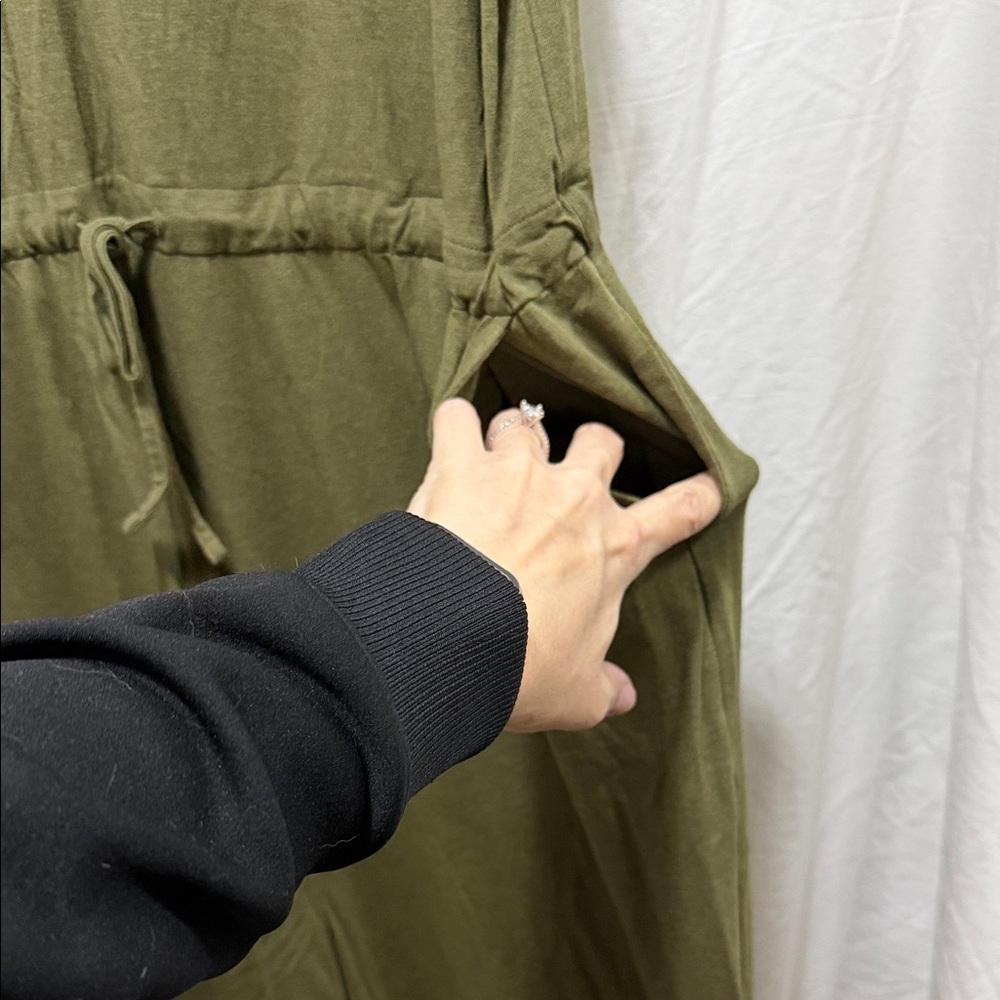 Sonoma Olive Green Cotton Blend Jumpsuit - Picture 6 of 7